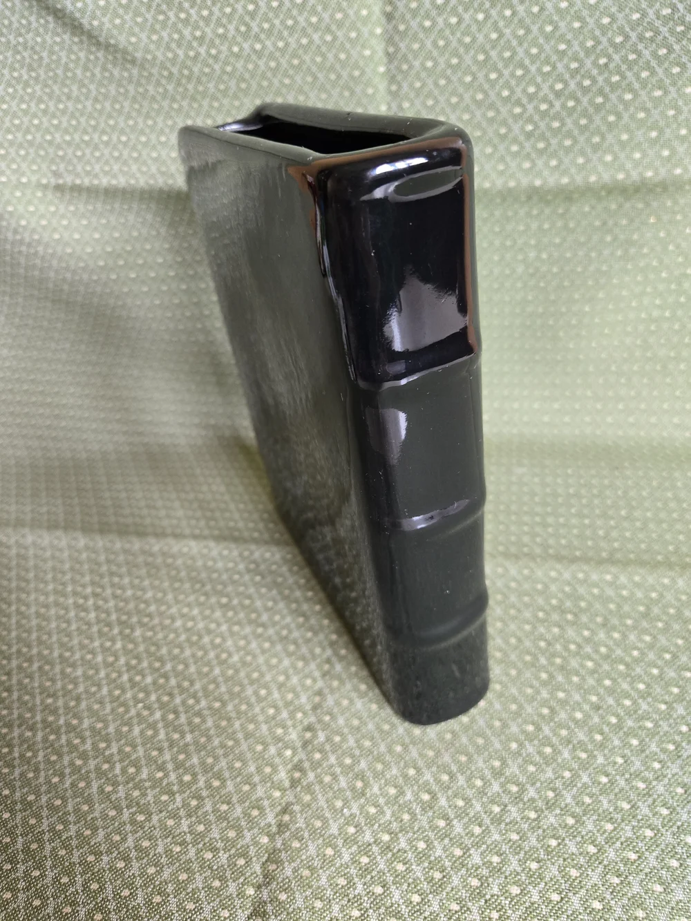 Book Vase - Glossy Black Square Ceramic